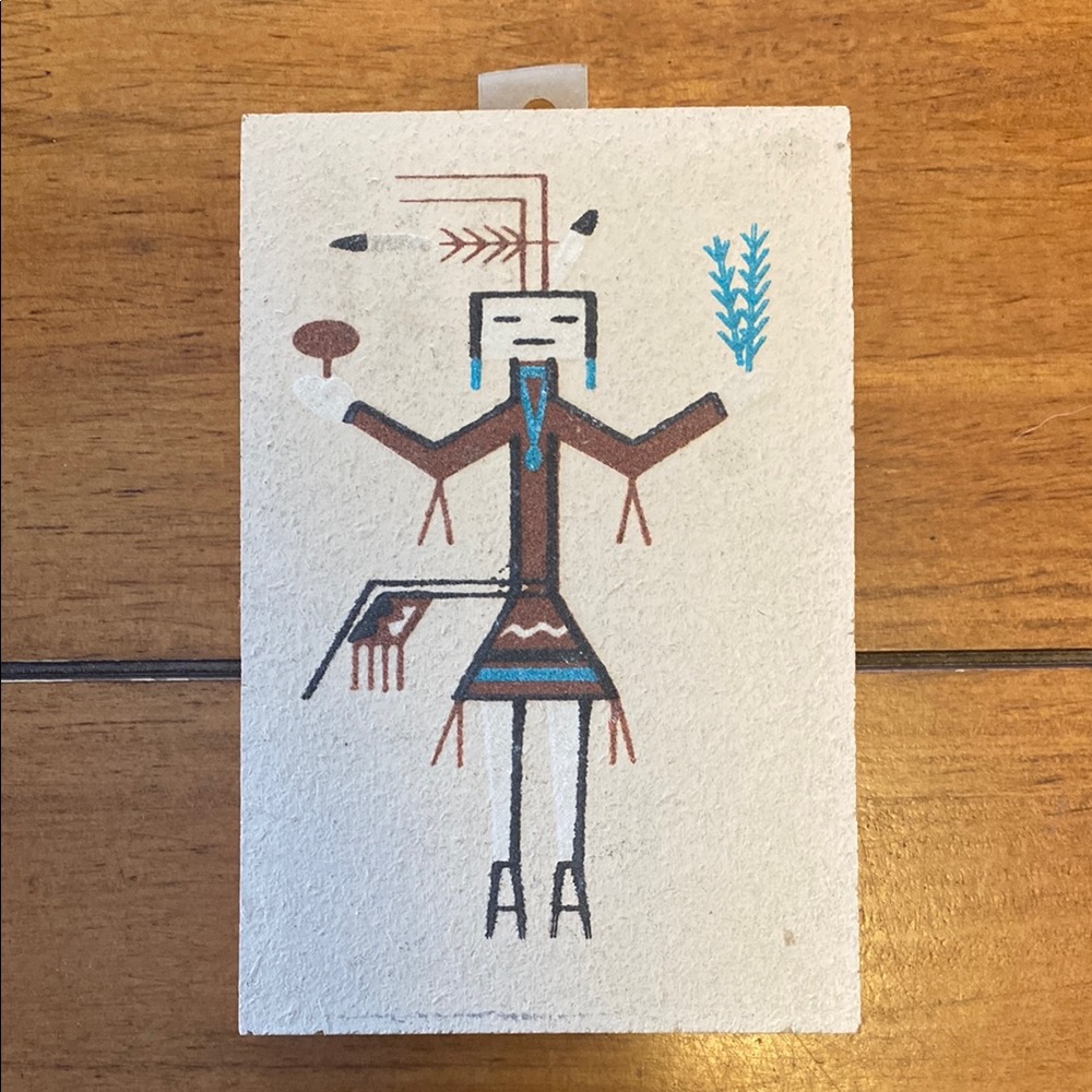 Native American Navajo Yei Sand Painting Art 6 x 4 inches